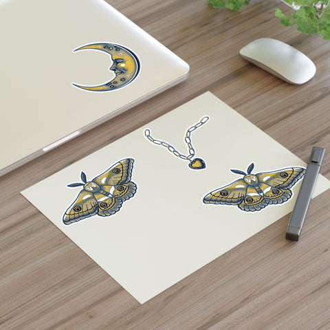 Moon Moth Locket Sticker Sheet