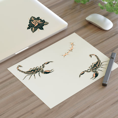 Scorpion Rose Wire Sticker Sheet