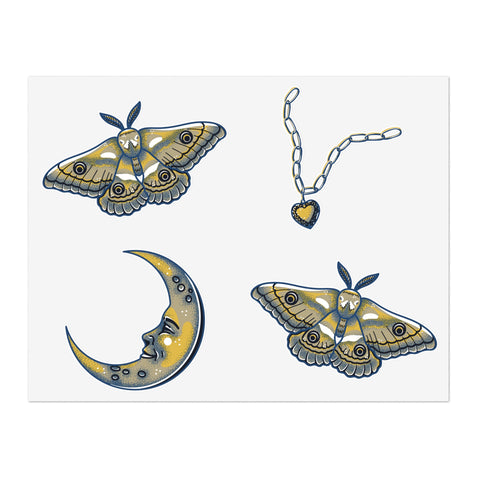 Moon Moth Locket Sticker Sheet