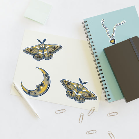 Moon Moth Locket Sticker Sheet