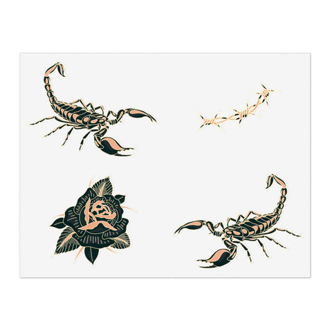 Scorpion Rose Wire Sticker Sheet