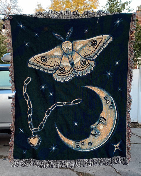 Moon Moth Locket Flash Blanket