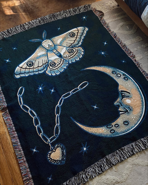 Moon Moth Locket Flash Blanket