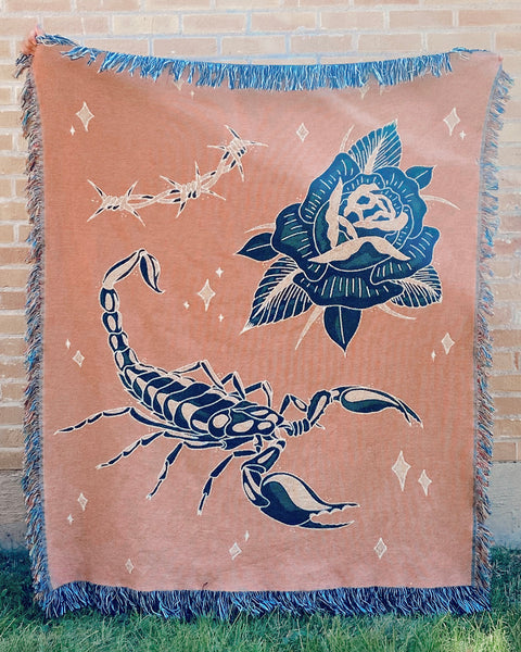 Scorpion Rose Wire Flash Blanket