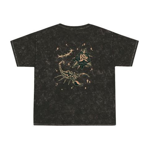 Scorpion Rose Wire Black Mineral Wash T-Shirt