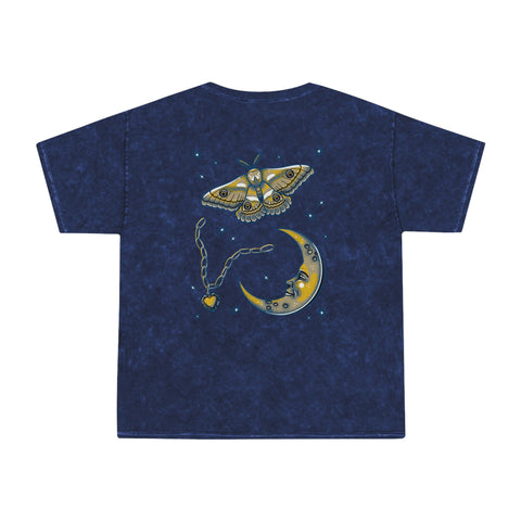 Moon Moth Locket Navy Mineral Wash T-Shirt